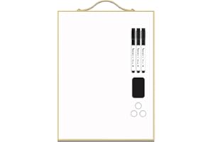 ABERLLS Small Dry Erase Board, Magnet Board for Wall, 16" X 12" Portable Aluminum Frame Mini Whiteboard, Magnetic Dry Erase Board with Holder, to Do List White Board for Office, Home, Kitchen, School