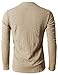 H2H Authentics Men's Long Sleeve Waffle Henley Beige US M/Asia L (KMTTL062)