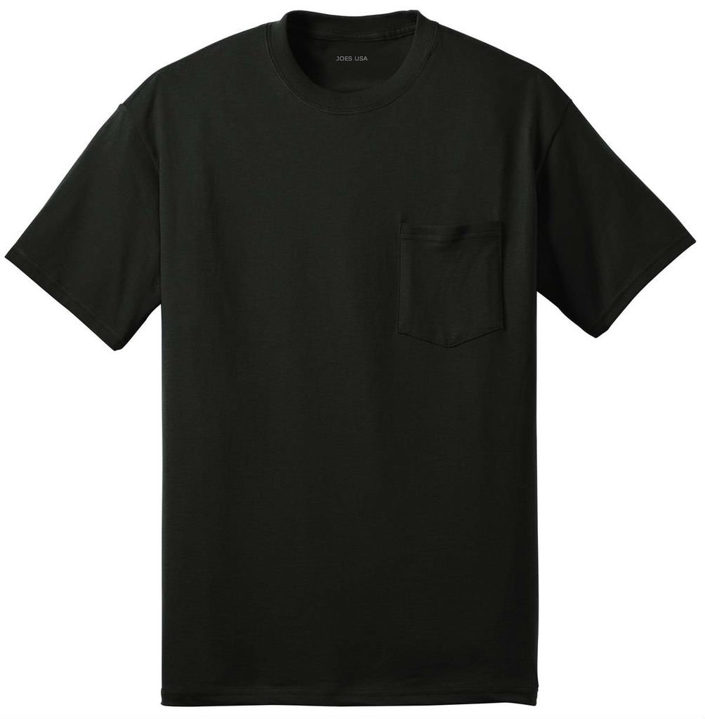 Mens 50/50 Cotton/Poly Pocket T-Shirts in Regular, Big and Tall Sizes