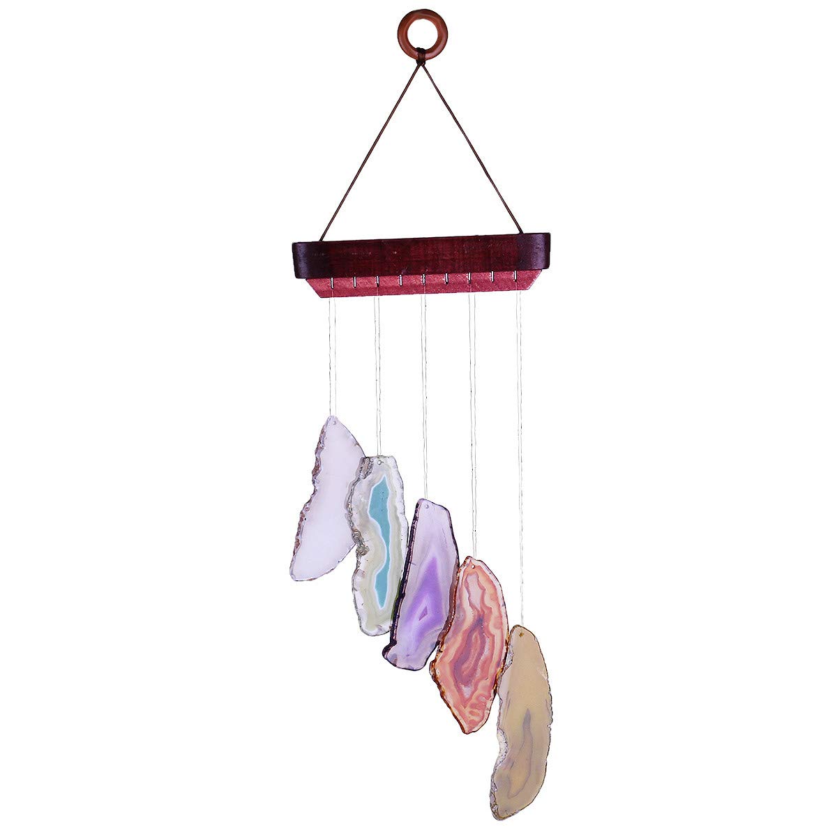 KYEYGWO Agate Sliced Geode Wind Chime Sun Catcher Crystal Stone for Indoor Outdoor Home Garden Decoration