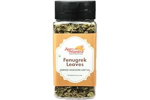 Agro Mantra natural and organic Fenugreek Leaves (Dried Kasoori Methi) 0.6 oz (17g) All Natural, Salt-Free, Vegan, No Colors, Gluten Free, NON-GMO, Indian geotag product
