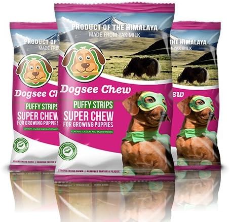 (Pack of 3) Dogsee Chew Calcium Puffy Strips 70 g; 100% Natural Calcium Supplement for Dogs