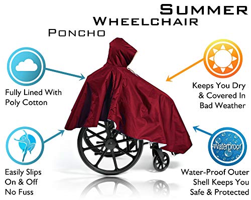 image for ComfortFinds Wheelchair Summer Poncho - Adult Elderly Seniors Wheelcha
