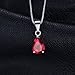 JewelryPalace Gemstones Birthstone Necklace For Women 925 Sterling Silver Solitaire Pendant Necklace For Girls 2.2ct Natural Garnet Necklace Chain Box 18 Inches Pear Cut
