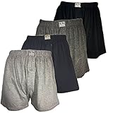 Men's Cotton Knitted Ultra Comfort Relaxed Underwear Boxer Shorts (4 Pack) (X-Large)