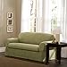 MAYTEX Piped Suede 2-Piece Loveseat Furniture Cover/Slipcover, Sage