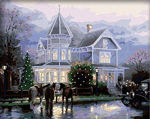 DIY Paint By Number Kits Castle Villa 16x20 inch Frameless