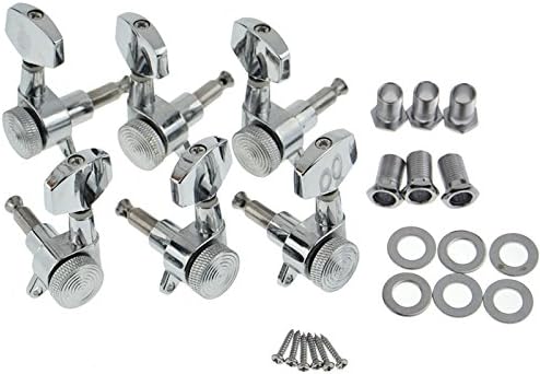 3R3L Chrome Locked String Guitar Tuning Pegs Machine Heads for Folk Acoustic