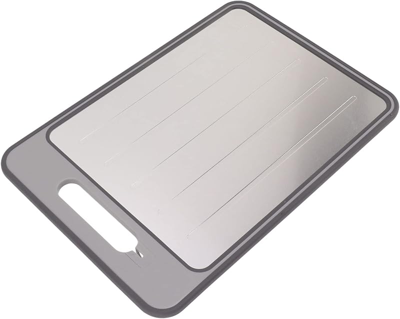 ZPSHYD Defrosting Tray 4-in-1 Double-Sided Chopping Board 14.4x9.8in Grey