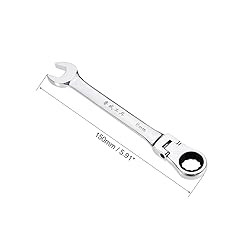 uxcell 8mm Flex-Head Ratcheting Combination Wrench