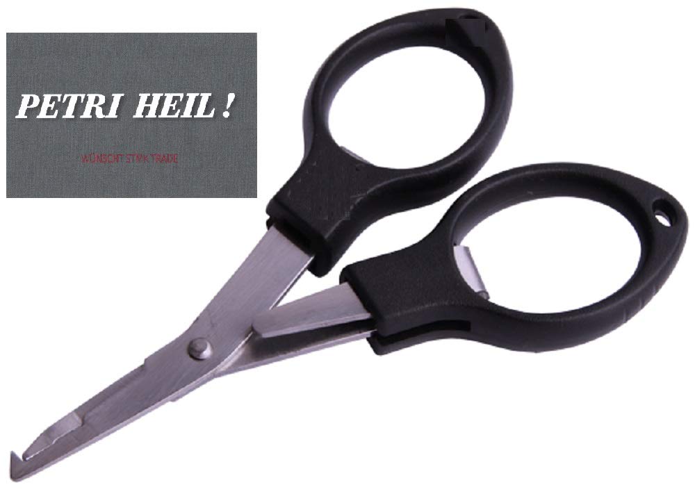 Fishing scissors braid scissors snap ring pliers for braided line split ring scissor approx. 11 cm.