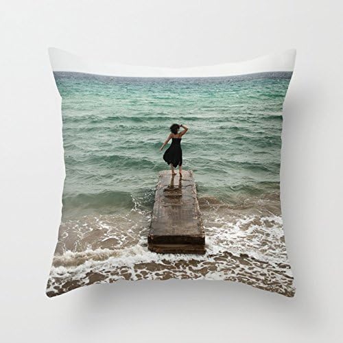 The Woman And The Sea Pillow Case by Daniel Fornies beauty 1818 inches