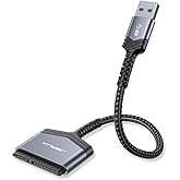 JSAUX SATA to USB A Cable, USB A 3.0 to 2.5” SATA III Hard Drive Adapter Aluminum Shell Nylon Cord External Converter for SSD