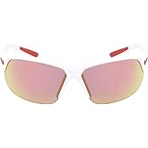 Nike EV1125-106 Skylon Ace Sunglasses Shiny White Frame Color, Grey with Red Mirror Lens Tint