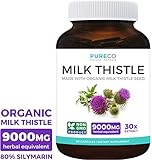 Organic Milk Thistle 24:1 Extract (80% Silymarin & Vegan) Super-Concentrated Extract for 6,000mg of Milk Thistle Seed Power: Supports Liver Cleanse, Detox & Health - Marianum Herb: 60 Capsules (Pills)