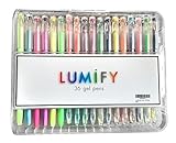 Gel Pens Set With Solid Case, Professional Quality For Adult Coloring Books - 100% Satisfaction Guarantee! - 36 Pack Assorted Colors - Best Premium Pen Ink, No Bleed - Glitter, Metallic, Neon & Pastel