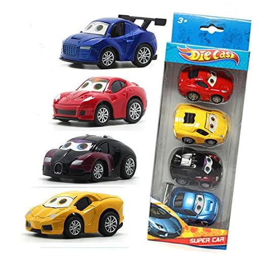 Vidatoy 4-Pack 1:64 Die Cast Pull Back Racer Cars Toy Play Set