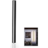 Gugxiom 100cm Lámpara de Pared Exterior Moderna y Alargada, Apliques de Pared Impermeables para Exteriores, 3000 K, cálido, A