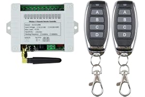 UEYGHEP DC 12V 24V 36V 10A 433MHz 4 Channel Wireless Relay Remote Control Switch Receiver+4CH Transmitter,1 Receiver 2 Remote