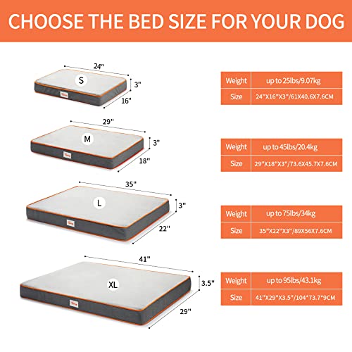 Toozey Orthopedic Memory Foam Dog Beds for Large Medium Small Dogs, 2