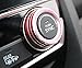 iJDMTOY 2pcs Red Anodized Aluminum AC Climate Control Turner Ring Covers Compatible with 2016-21 10th Gen Honda Civic