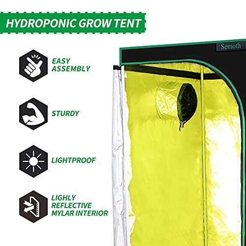 48”x48”x80” Grow Tent, 98 Reflective 600D Mylar Waterproof NonLight