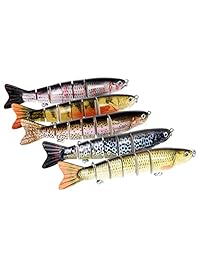 bomso 5pcs 1pcs señuelo de pesca 6 Segmento realista truchas Swimbait multi articulado anzuelo artificial Crankbait anzuelo duro acero de alto carbono agudos gancho