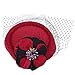 Aniwon British Style Wool Pillbox Hat Cocktail Party Wedding Flower Veil Fascinator for Women
