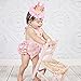 Love Sweety Baby Rose Flower Golden Crown Birthday Headband Hair Accessories (Chiffon Flower ONE)