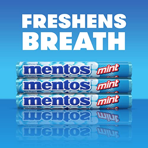 Mentos Chewy Mint Candy Roll, Mint, Bulk, Party, Non Melting, 1.32 ounces, 14 pieces (Pack of 6)