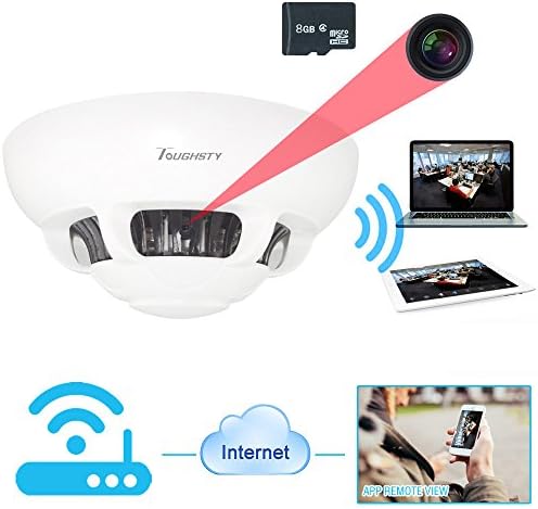 Toughsty™ 8GB Wifi Network Hidden Camera Smoke Detector Motion Activated Mini Security DVR Camcorder Support IOS iPhone iPad Remote View