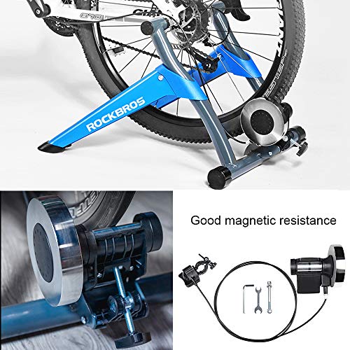 Portable Indoor Bike Trainer Stand,Quiet and Smooth Magnetic Resistance Bicycle Exercise Stand Constructed with Durable Steel - 8 Levels Adjustable Resistance for 700c or 26" to 29" Wheels Sizes - Thumbnail 2