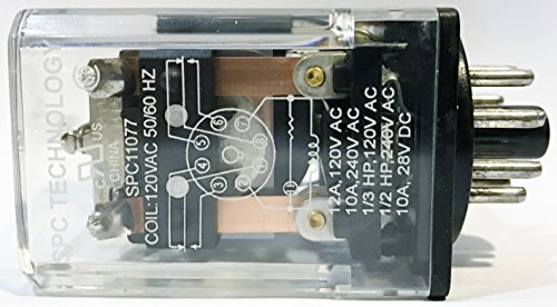 Spc technology spc11077 general purpose relay, octal base, dpdt, …