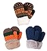 Arctic Paw 3 Pairs Kids' Sherpa Lined Knit Mittens Boys Girls Winter Gloves