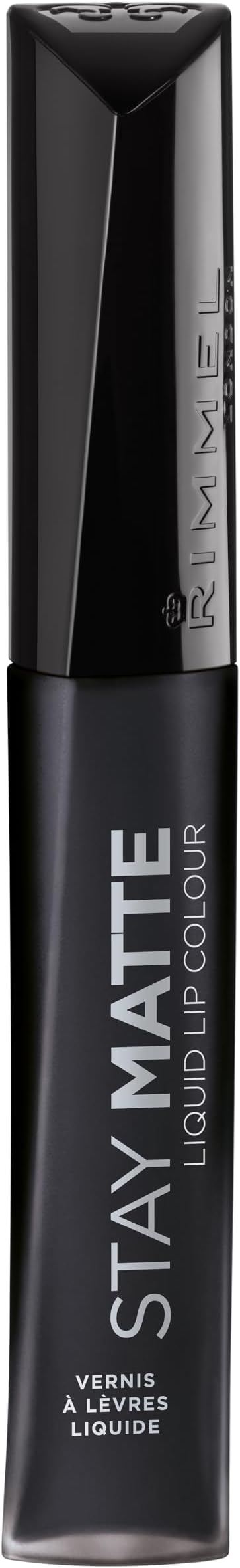Rimmel Stay Matte Liquid Lip Color 840 Pitch Black Women 0.21 oz Lipstick