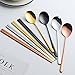 Buyer Star 4 Set Chopsticks Spoon Set, 4 Color Reusable Metal Stainless Steel Korean Chopstix Spoon Set Christmas Gift