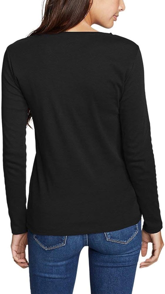 Eddie Bauer Women's Favorite Long-Sleeve Crewneck T-Shirt at  Women’s Clothing store