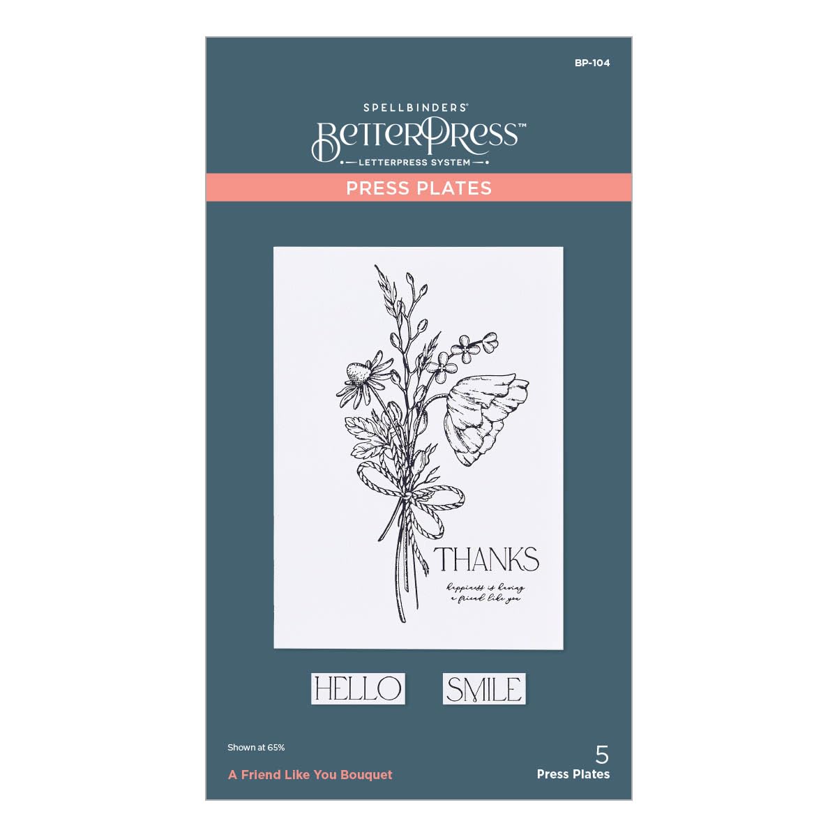 Spellbinders A Friend Like You Bouquet Plate from The Pressed Posies Collection, Metal, ONE
