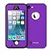 iPhone 5 5s se Waterproof Case, iThrough Underwater Dustproof Snowproof Shockproof Case with Touched Screen Heavy Duty Protective Carrying Cover Case with a 3.5mm AUX Cable for iPhone 5/5s/SE (Purple)