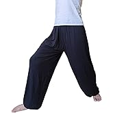 Hoerev Men's Super Soft Modal Yoga Pants Lightweight, Loose Fit with Pockets
