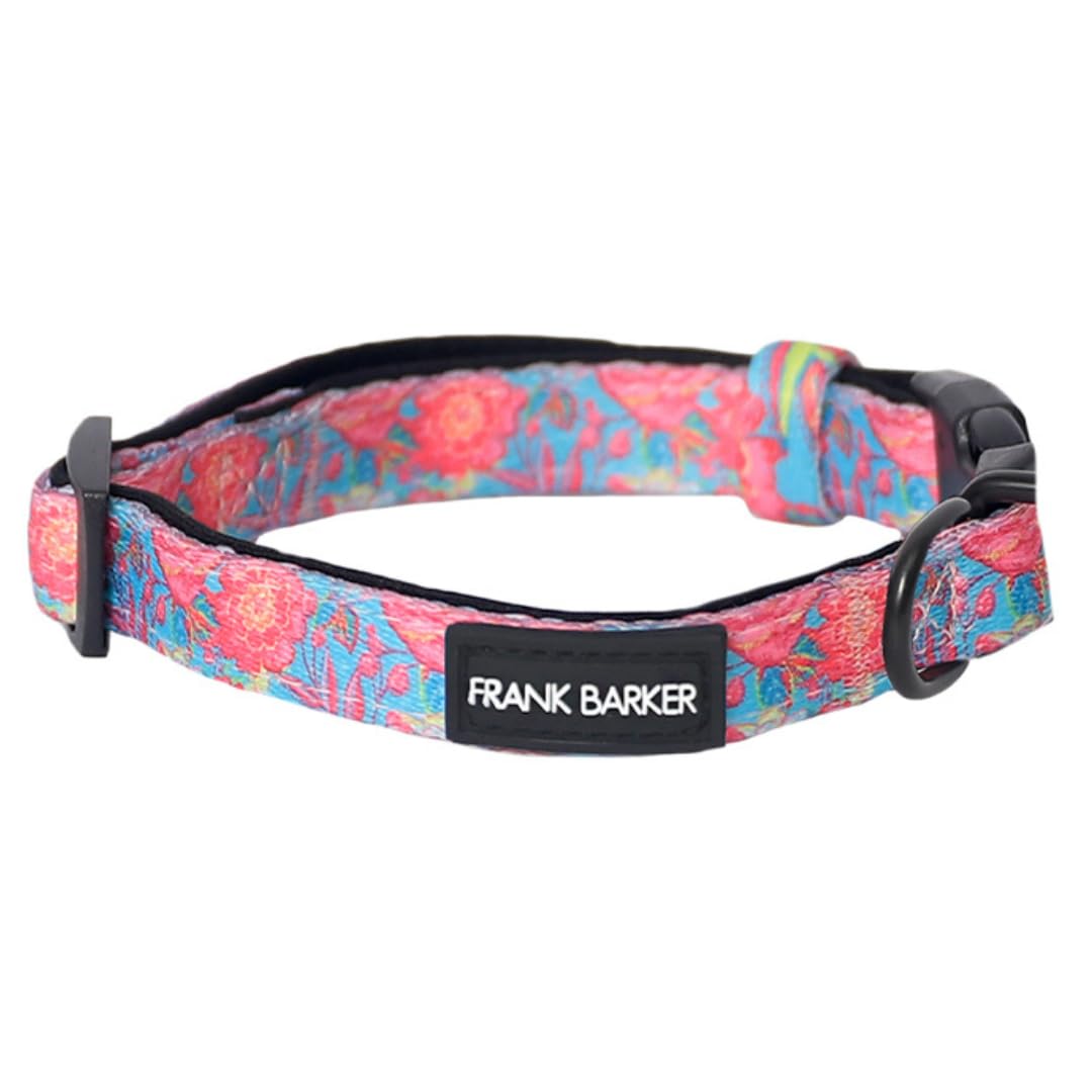 Large Adjustable Floral Patterned Dog Collar, Splosh Frank Barker 1pcs Dog Collars, Polyester Dog Accessories, Durable & Light Weight, Matching Harness And Dog Lead Available.