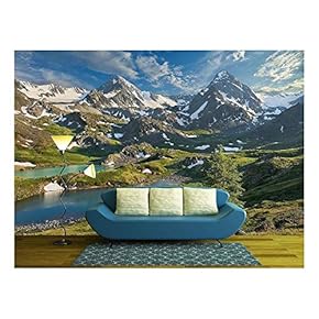 Mountain Lake, Russia, Siberia, Altai Mountains, Katun Ridge. - Removable Wall Mural | Self-Adhesive Large Wallpaper - 66x96 inches