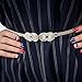 Women Silver Leather Punk Chain Belt Elastic Leaf Shaped Skinny Belt Snap On Belt