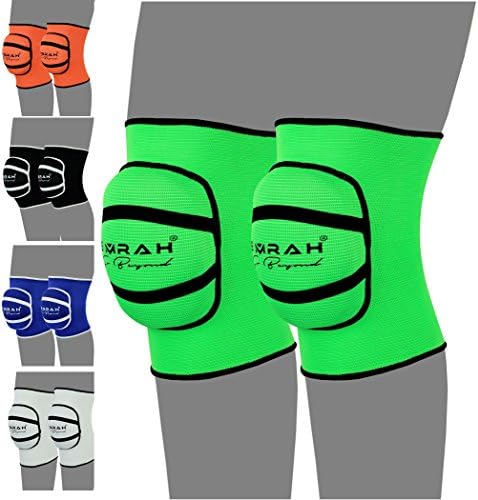 EMRAH Knee Pads with Heavy Duty Foam Padding and Comfortable Gel Cushion Cap Protector- X (Medium, Green)