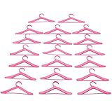 Crqes 20 Pcs Pink Hangers for Dolls' Clothes Accessories
