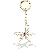 Angyape Dragonfly Keychain Gold Bag Charm Purse Charm for Handbags Cute Keychains For Car Keys Accessories Gifts For Women