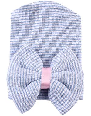 Newborn Hospital Hat Infant Baby Hat Cap With Big Bow Soft Cute Knot Nursery Beanie