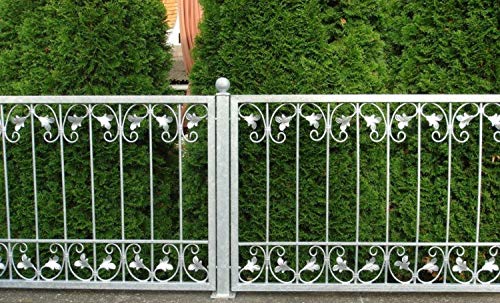 Schmiedeeisen Zaun Zäune Eisen Gartenzaun Metall Monaco-Z60/200 Feuer Verzinkt Zaunelement gerade 60 cm hoch 200 cm lang – Bild 3