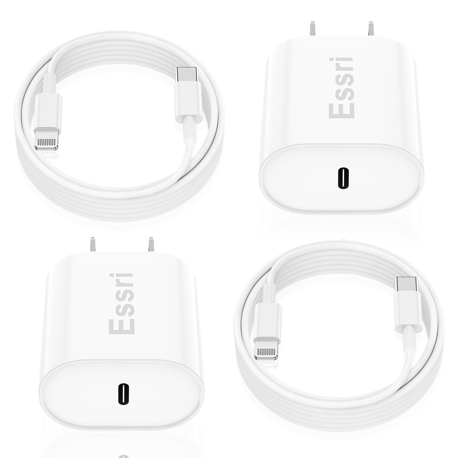 Fast Charger for iPhone 14 13 12 Charge Fast Charging, 2Pack 6FT+10FT USB C to L Cable with 20W USB C for i Phone Charger Block, Compatible with iPhone 14 13 12 Pro/14 Plus/13 Pro Max - White