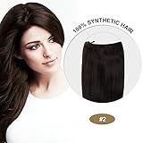COCO Secret Extensions Dark Brown Hair Synthetic Hair Straight 16 Inches